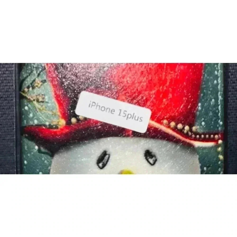NEW! Christmas Snowman folded Phone Case, Green, Red, White / 15 Plus Case - Picture 4 of 4